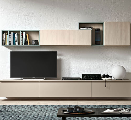 Parete attrezzata TV contemporaneo - Im20_l19 - Clever - in melaminico / con cassetti / beige