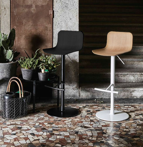 Sedia alta contemporanea - DAYBYDAY : DANDY SWING - Colico - da interno / in rovere / in alluminio