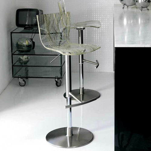 Sedia alta contemporanea - DAYBYDAY : HIP.SS - Colico - da interno / in pelle / in rovere