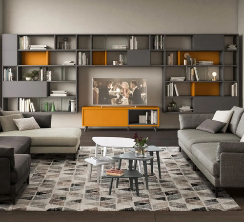 Parete attrezzata TV contemporaneo - GOLF W102  - ColombiniCasa - in legno laccato / con cassetti / con ripiani