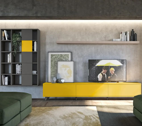 Parete attrezzata TV contemporaneo - GOLF L106  - ColombiniCasa - in legno laccato / per uso contract