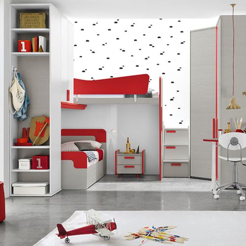 Letto a soppalco - GOLF C134   - ColombiniCasa - singolo / contemporaneo / con base contenitore