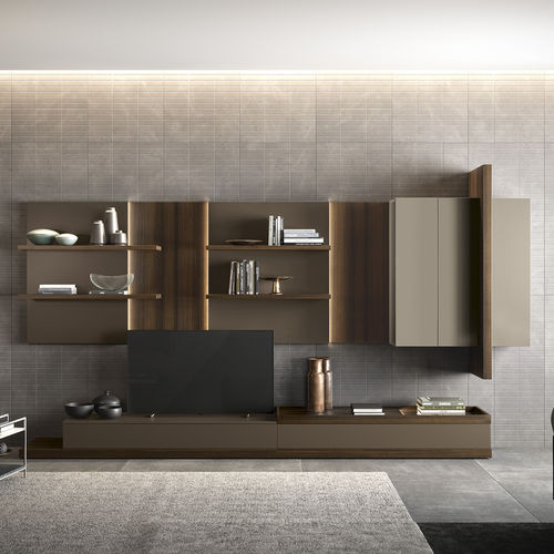 Parete attrezzata per soggiorno contemporanea - VITALYTY LUCE C01  - ColombiniCasa - in melaminico / per TV / con cassetti