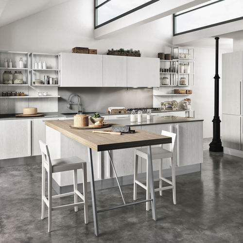 Cucina contemporanea - ESSENZA - ColombiniCasa - impiallacciata in legno / con isola / a L