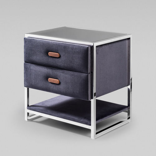 Comodino contemporaneo - Benjamin - Colunex - in pelle / in velluto / in marmo