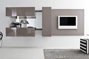 Parete attrezzata TV contemporaneo - VIVRE - Compar - in legno / in legno laccato