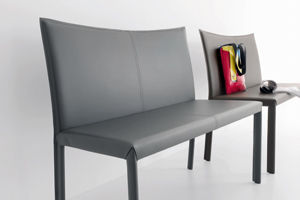 Divanetto imbottito contemporaneo - ROBBY - Compar - in pelle / con schienale / grigio