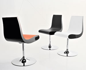 Sedia contemporanea - FUTURA - Compar - in pelle / con base centrale / girevole