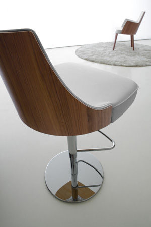 Sedia alta contemporanea - MILA - Compar - in noce / con base centrale / girevole
