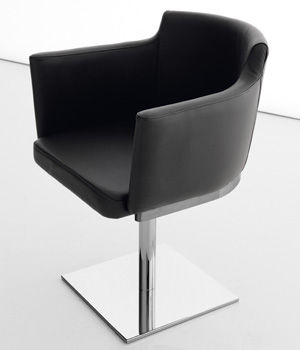 Sedia contemporanea - ROSSANA - Compar - in pelle / con base centrale / girevole