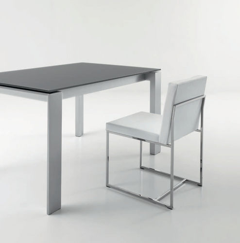 Sedia contemporanea - CHIC  - Compar - in tessuto / con supporto in metallo / a slitta