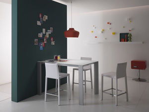 Tavolo contemporaneo - SNACK 90 - Compar - in vetro / con supporto in legno laccato / quadrato
