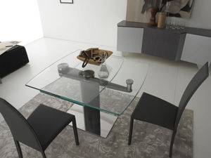 Tavolo contemporaneo - LIBERTY - Compar - in vetro / quadrato / allungabile