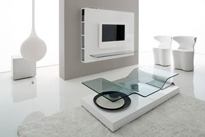Tavolino basso design originale - WIND - Compar - in vetro / curvo / per uso residenziale