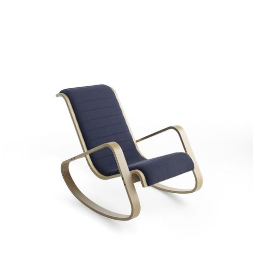 Poltrona contemporanea - DONDOLO - Crassevig - in tessuto / in pelle / in legno massiccio