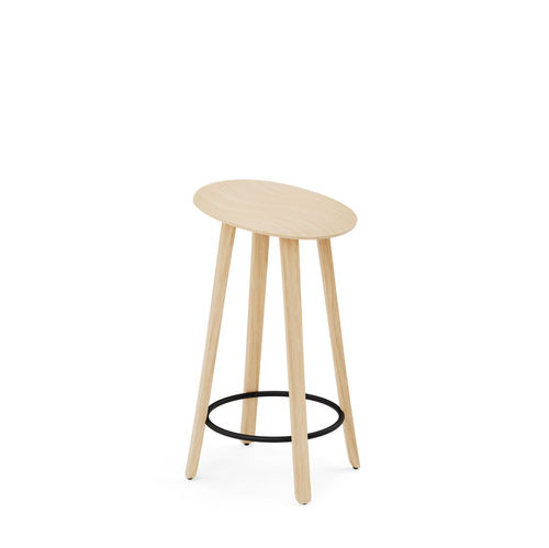 Sgabello da bar contemporaneo - Beret - Crassevig - in legno compensato / con supporto in legno massiccio / con 4 gambe