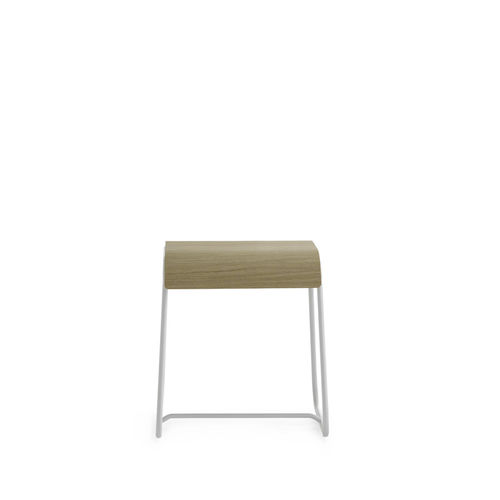Sgabello contemporaneo - Lineo  - Crassevig - in legno / con supporto in acciaio cromato / con supporto in acciaio termolaccato