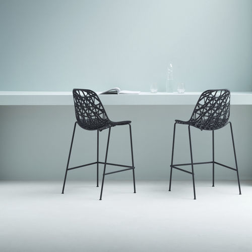 Sedia alta contemporanea - Nett - Crassevig - da interno / da esterno / in polipropilene