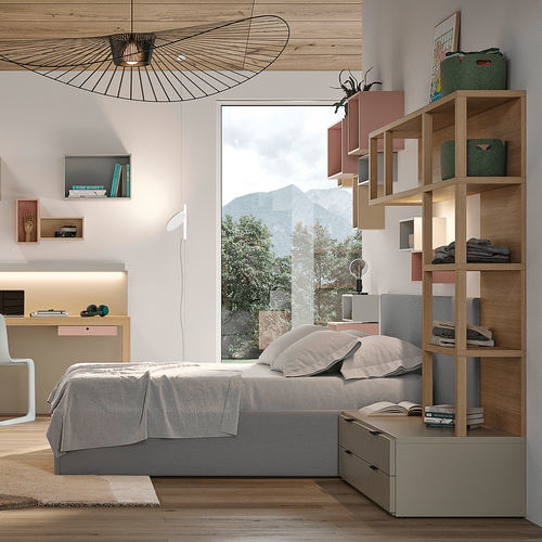 Cameretta bianca - 2210 - DKS Srl - grigia / rosa / in legno