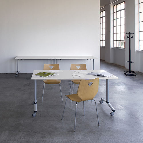 Tavolo da lavoro contemporaneo - Dieffebi - in melaminico / in ABS / con supporto in metallo