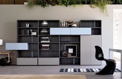 Libreria contemporanea - CITYLIFE 36 - Doimo Cityline - in legno / in laminato / nera