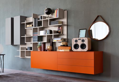 Libreria a muro - CITYLIFE 02 - Doimo Cityline - contemporanea / in legno laccato