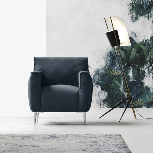 Poltrona contemporanea - MOON - Doimo Salotti - in tessuto / in pelle / in legno