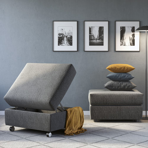 Pouf contemporaneo - FLY - Doimo Salotti - in tessuto / in pelle / rettangolare