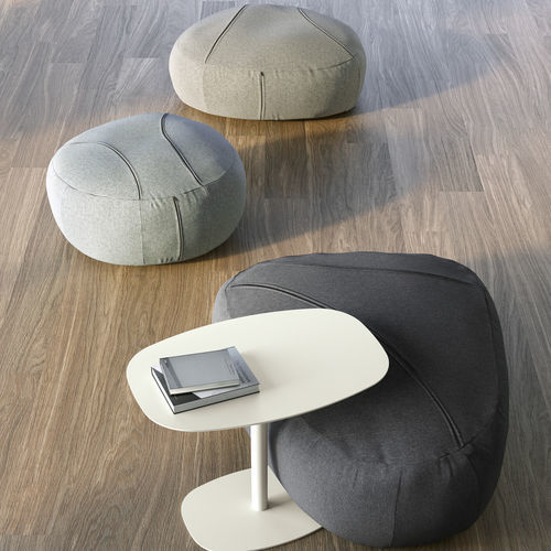 Pouf contemporaneo - SASSI - Doimo Salotti - in tessuto / in pelle / tondo