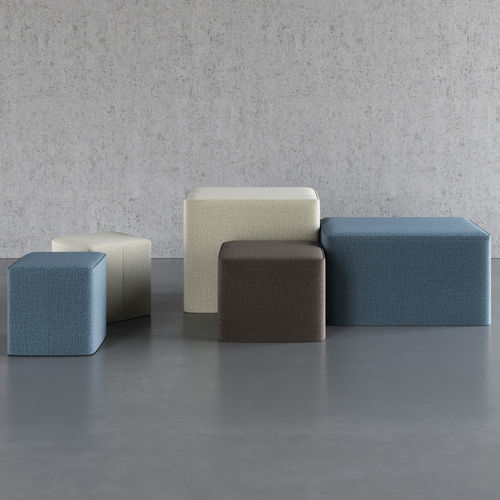 Pouf contemporaneo - PORTER - Doimo Salotti - in tessuto / in pelle / quadrato