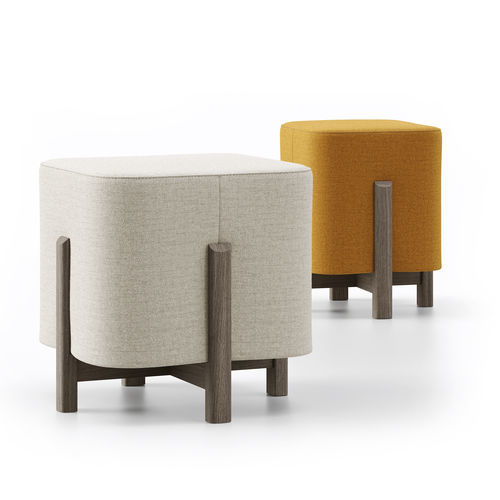 Pouf contemporaneo - KIP - Doimo Salotti - in tessuto / in pelle / quadrato