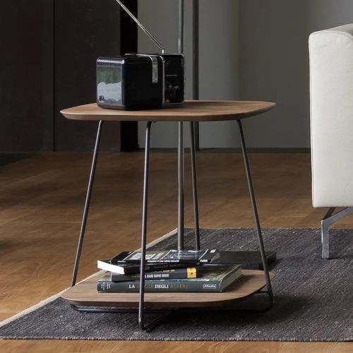 Tavolo d'appoggio contemporaneo - PLANE - Doimo Salotti - in MDF / con supporto in metallo / quadrato
