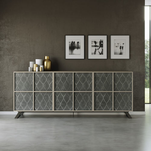 Credenza contemporanea - KRISTEN - Doimo Salotti - in legno laccato / in vetro / in melaminico
