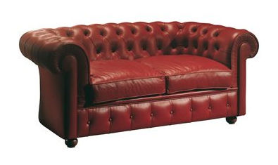 Divano chesterfield - 800 - Domingolotti - in tessuto / rosso / 4 posti
