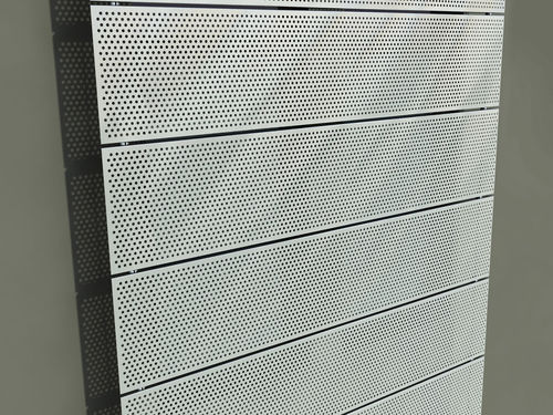 Rivestimento di facciata in pannelli - A1 - LOCKER Group - in lamiera / perforato / aspetto metallo