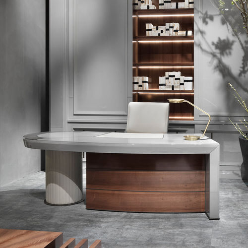 Scrivania direzionale - ZEUS - Elledue srl - contemporanea / in legno / in pelle