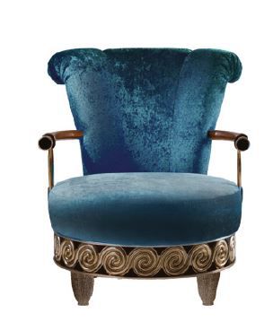 Poltrona in stile - MISOR LA 222 - Elledue srl - in velluto / blu