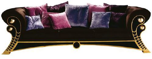 Divano in stile - MISOR S 223 - Elledue srl - in tessuto / nero / 2 posti