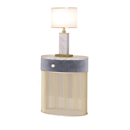Comodino contemporaneo - ULYSSE B 754 - Elledue srl - in legno / in marmo / con supporto in metallo