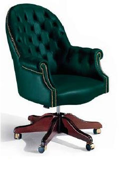 Poltrona da ufficio classica - OREGON 1 USE 2728 - Elledue srl - in pelle / in legno / con schienale alto