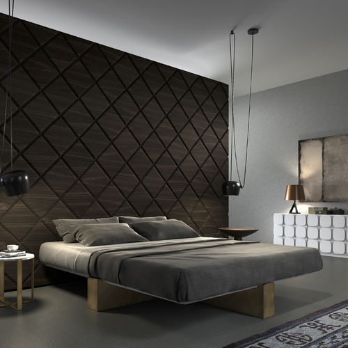 Letto matrimoniale - 4    - Emmemobili - contemporaneo / in rovere / in acciaio inossidabile