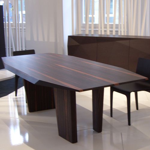 Tavolo da pranzo contemporaneo - BLADE - Emmemobili - in rovere / in ebano di macassar / rettangolare