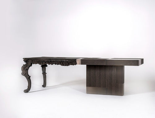 Tavolo classico - EVO - Emmemobili - in rovere / in legno massiccio / con supporto in legno massiccio