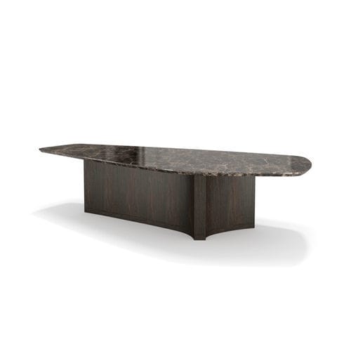 Tavolo contemporaneo - MR - Emmemobili - impiallacciato in legno / in marmo / con supporto in legno laccato