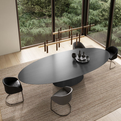 Tavolo contemporaneo - FULL UFO - Emmemobili - impiallacciato in legno / in legno compensato / con supporto in legno impiallacciato
