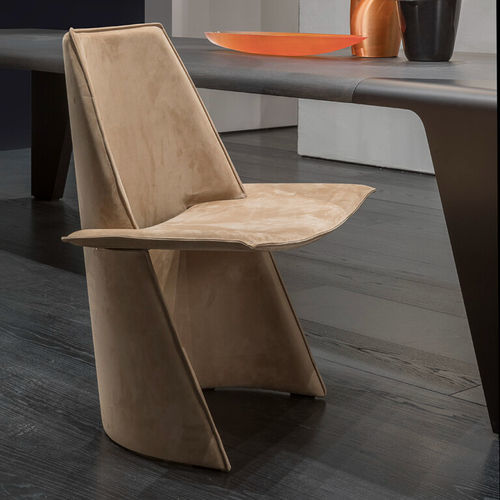 Sedia contemporanea - IPERBOLE S - Emmemobili - da interno / in pelle / impiallacciata in legno
