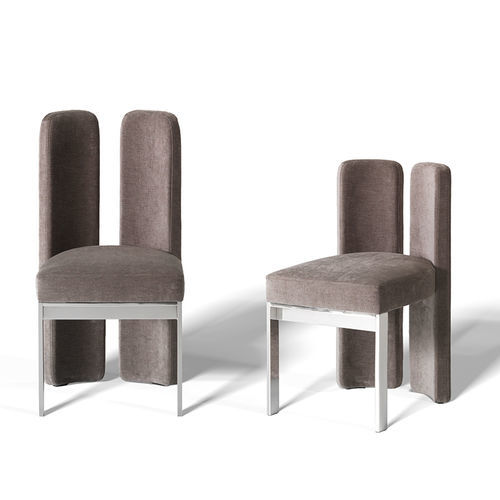 Sedia design minimalista - NINA - Emmemobili - da interno / in velluto / con supporto in metallo