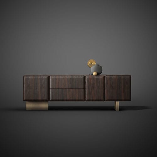 Credenza contemporanea - AIKO - Emmemobili - in rovere / in metallo / con cassetti
