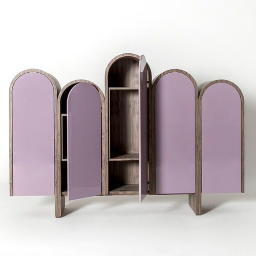 Credenza contemporanea - PORTICO - Emmemobili - in legno laccato / con ante battenti / a slitta