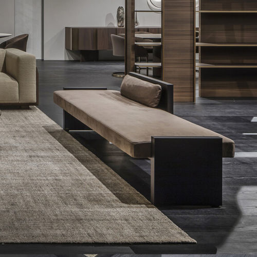 Divanetto imbottito contemporaneo - P.BENCH - Emmemobili - in tessuto / in pelle / con supporto in legno impiallacciato